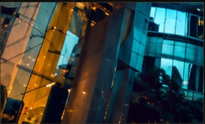 Modern architectural glass building